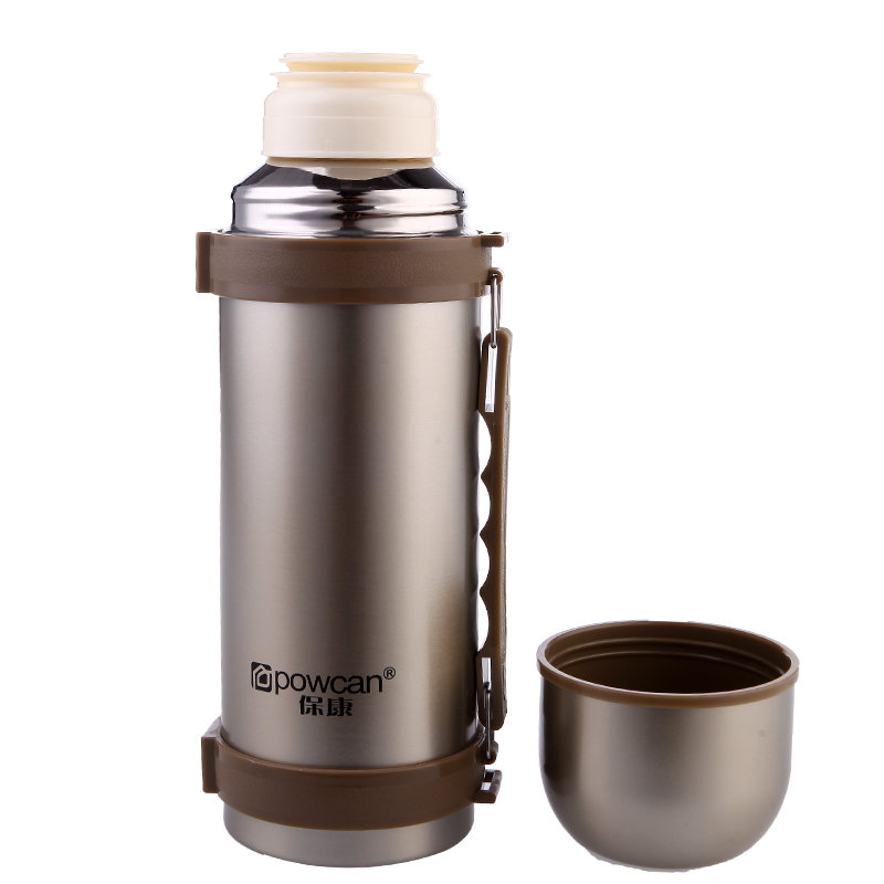 powcan保康 保温壶 1200ml 真空不锈钢保冷壶大容量旅游户外旅游(原色