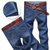 男士直筒牛仔裤 中腰男式休闲长裤子大码(蓝色 33)第3张高清大图